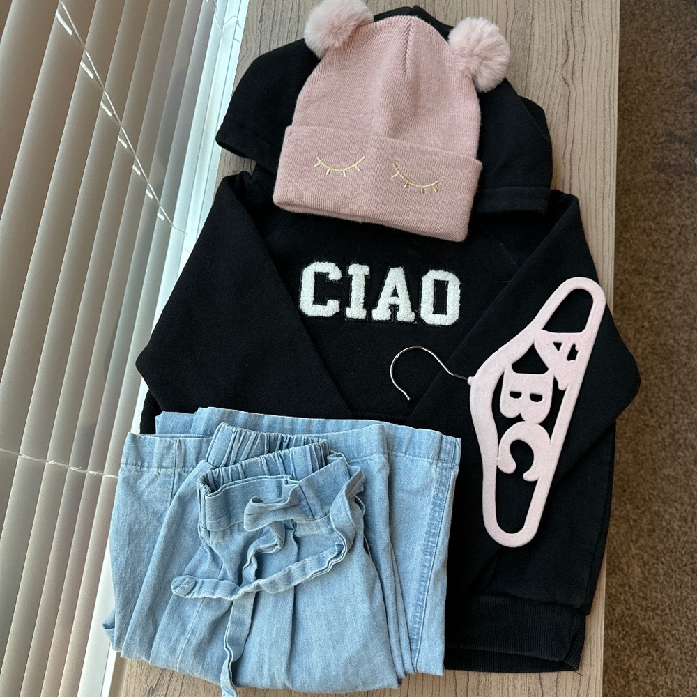 GB Girls hoodie, H&M beanie, Copper Key pants!